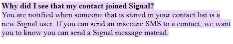 does signal notify contacts when you join